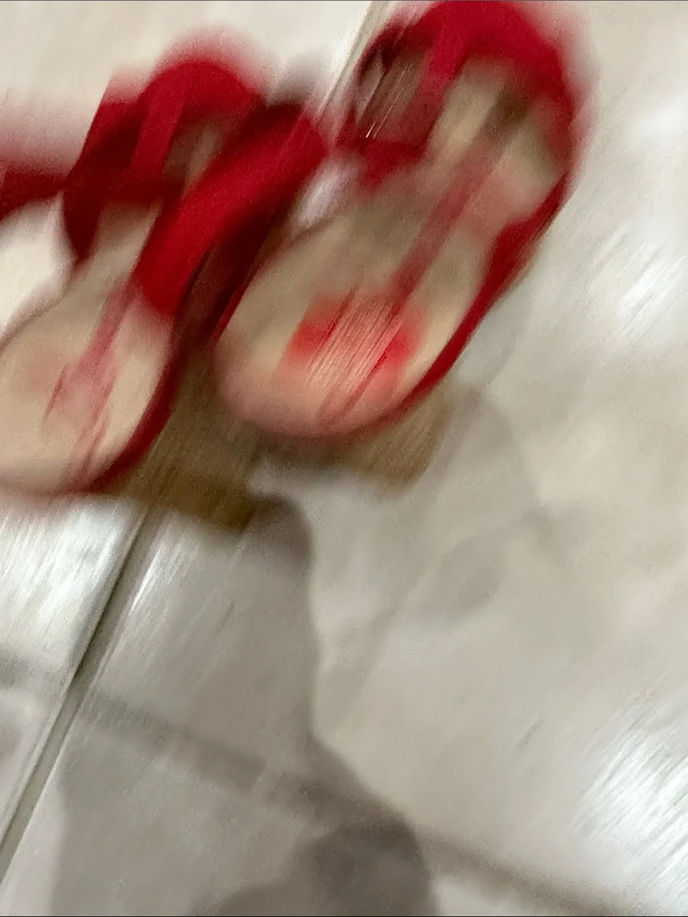 American rag Red Suede T-Strap Wedge Sandals size 7.5 @@@